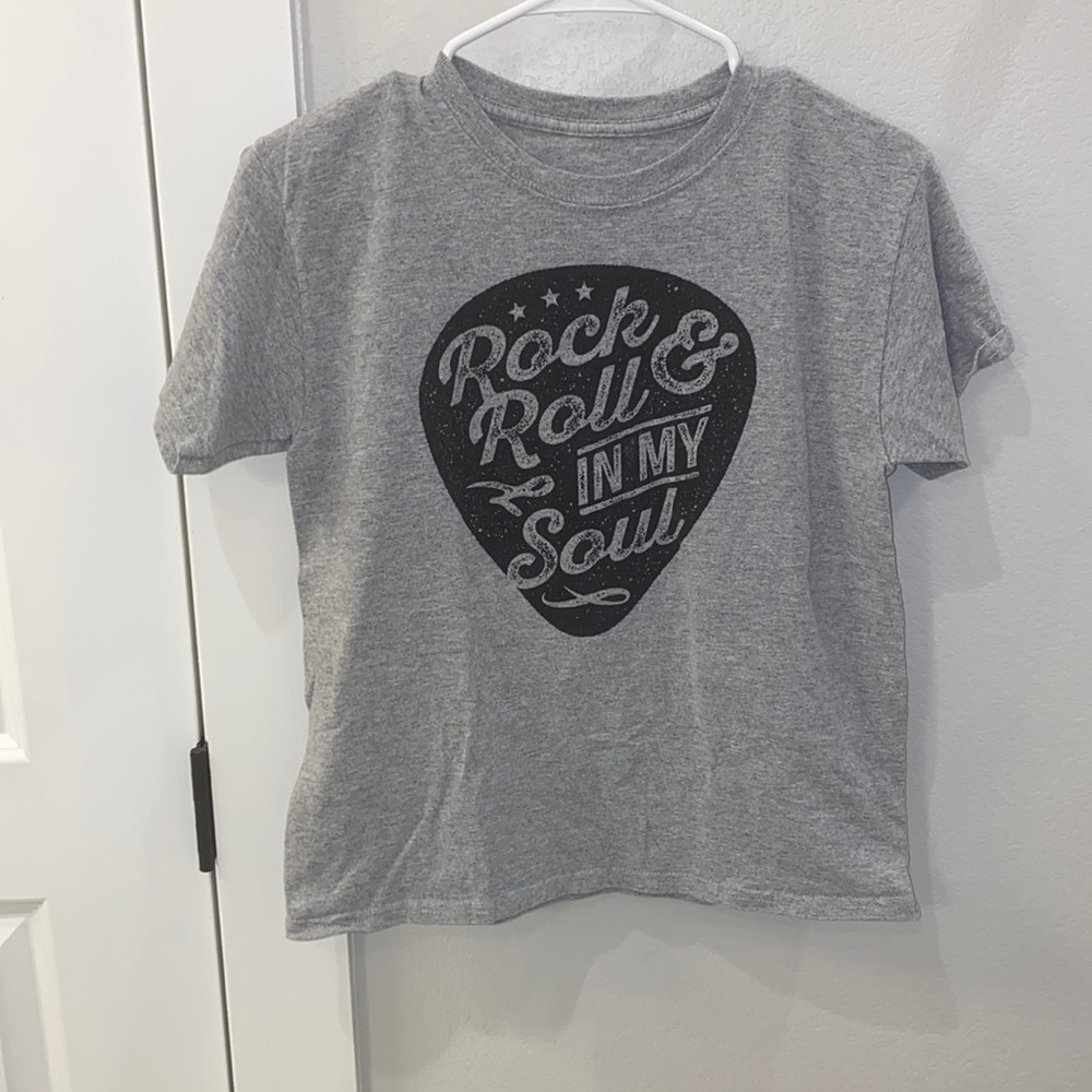 EUC Boys Youth Size L Large Guitar Graphic Tee Screen T- Shirt Short Sleeve Top - Picture 1 of 8